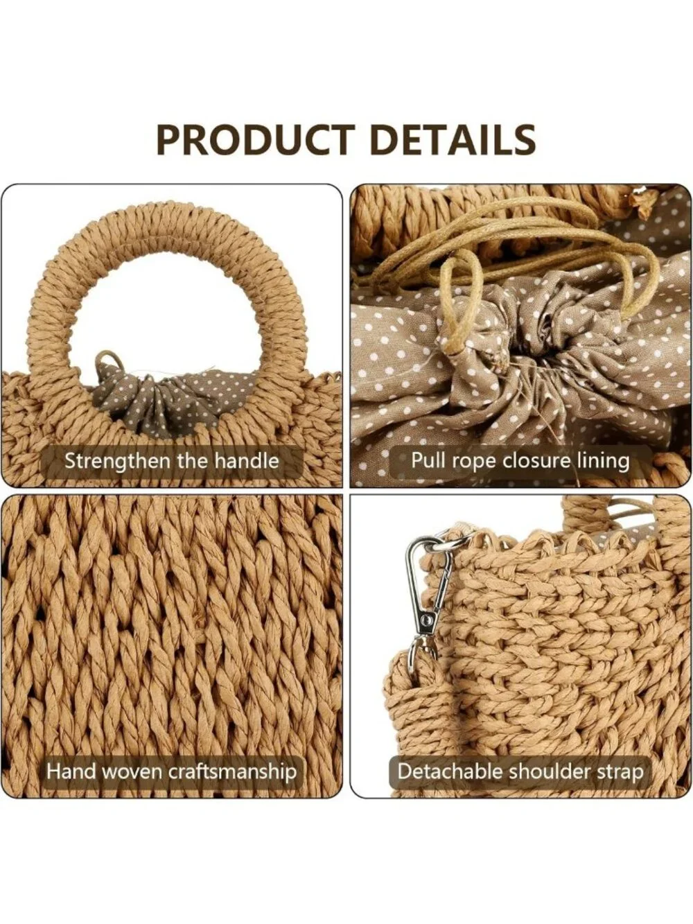 Stylish Woven Straw Hobo Bag for Women | Small Crossbody Beach Purse & Shoulder